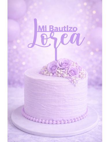 Topper tarta Mi Bautizo con nombre