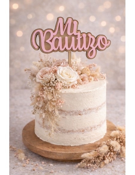 Topper para tarta Mi Bautizo en dos colores