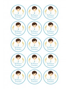 Papel Comestible Niño de Comunión Trigo para Galletas