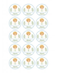 Papel Comestible Niño de Comunión Olivo Personalizado para Galletas