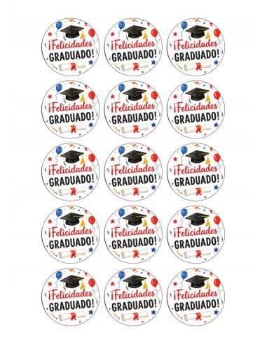Papel Comestible Felicidades Graduado