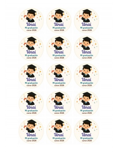 Papel Comestible Graduación Personalizado Niño