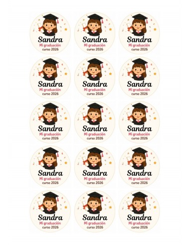 Papel Comestible Graduación Personalizado Niña