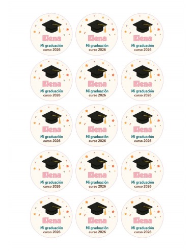 Papel Comestible Graduación Personalizado Rosa