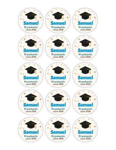 Papel Comestible Graduación Personalizado Azul