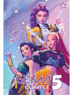 Papel Comestible K-Pop Huntrix Rumi, Mira y Zoey con Nombre y Edad
