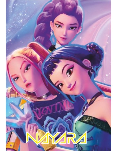 Papel Comestible K-Pop Huntrix Rumi, Mira y Zoey con Nombre