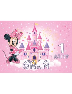 Papel de azúcar Minnie personalizado tarta de cumpleaños
