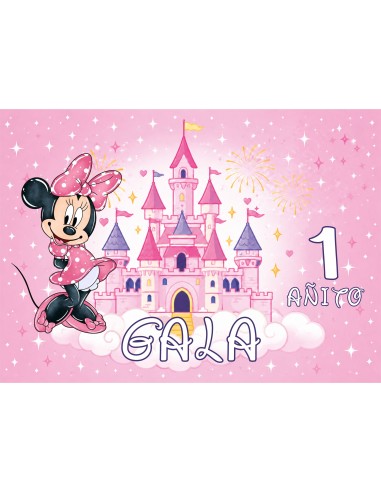 Papel de azúcar Minnie personalizado tarta de cumpleaños