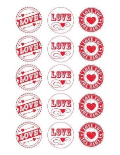 Papel de azúcar San Valentín para galletas 