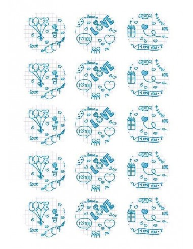 Papel de azúcar San Valentín para galletas 