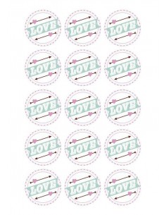 Papel de azúcar Love personalizado para galletas 