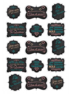 Papel de azúcar San Valentín efecto pizarra
