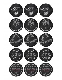 Papel de azúcar San Valentín efecto pizarra