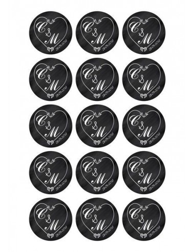 Papel de azúcar San Valentín efecto pizarra